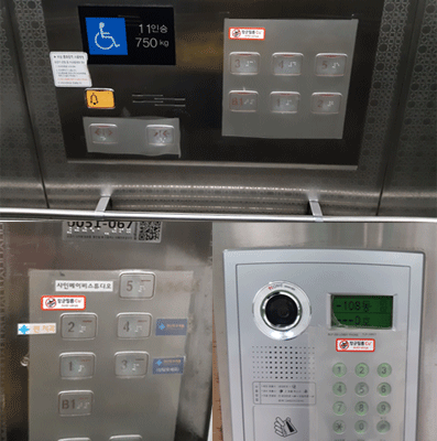 Antimicrobial copper film in elevators